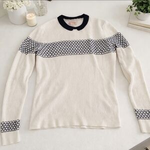 Brooks Brothers White and Black Knit Sweater
